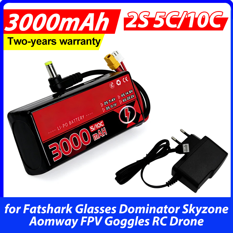 Bateria Lipo 3000MAH 2S 5C 10C – Skyzone Sky04X Pro Oled Fpv Goggles recenzja i cena